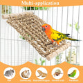 OOXYG Bird Ladder Perch for Cage, Conure Seagrass Ladder Bridge Exercise Stands, Natural Hand-Woven Net Amazon Parrot Climbing Chewing Hammock, Cage Accessories for Lovebird Conure Budgie Parakeet