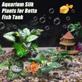 Silk Aquarium Plastic Plants Fish Tank Decor Driftwood for Fish Green 5pcs