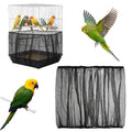 Axafazup Bird Cage Net Seed Catcher Net Cover Black Adjustable Breathable Mesh Parrot Cage Skirt Guard for Parrot Cockatiel Budgie Fits Round Square Cages