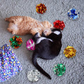 Silkfly 30 Pcs Polyester Film Crinkle Balls Cat Toys 2.36" Interactive Crinkle Ball, Colorful Balls Chew Toy for Cat Chase Ball Toys Attract Cats for Indoor Cats and Kittens to Keep Fit and Active