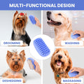 Dog Grooming Bath Brush, Pet Rubber Brush for Shower Scrubbing & Soothing Massage, Ideal for Long & Short Haired Dogs and Cats, Essential Puppy Accessories, 2 Pack [We Love Doodles]