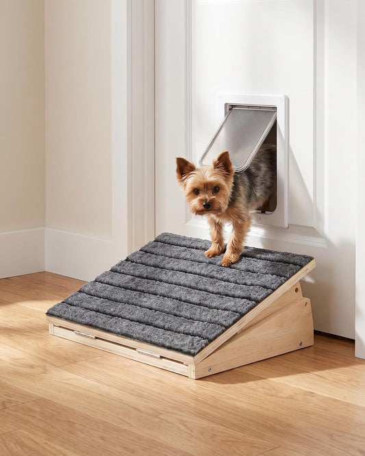 Dog Ramp for Stairs Adjustable, Non-Slip Wooden Pet Steps
