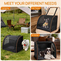 Dog Car Seat, Enclosed Carrier for Pets Travel Safety Dog Crate Soft-Sided Covered Car Kennel Carrier for Backseat for M