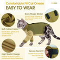 QBLEEV Cat Recovery Suit for Foreleg, Cat Onesie After Surgery for Female Male, Anti Licking Surgical Suit for Spay Neuter, Front Leg Protection with Long Sleeve, Soft Pajamas for Wounds Skin Disease