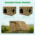 BWOGUE Extra Large Grass House for Rabbits, Crafted Natural Grass Hideaway