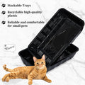 Tessco for you 15 Pcs Disposable Plastic Litter Box for Cats, Portable Tray