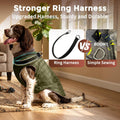 JoyDaog Warm Fleece Dog Coats with Durable Harness Buitl in D-Ring,Waterproof Puppy Jacket for Small Dogs,Dog Vest for Cold Winter,Green M