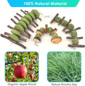 ERKOON Bunny Chew Toys, Rabbit Chew Toys for Teeth Grinding, Improve Dental Health, 100% Natural Apple Wood Timothy Gras