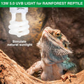 UVB Bulb 5.0 UVA UVB Reptile Light Bulb, 13W UVB Light for Reptiles UVB Lamp for Turtle Frog Snake Chameleon Ball Python