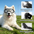 PETLESO Dog Goggles for Large Breeds, UV Protection Dog Sunglasses with Adjustable Straps, Windproof Pet Eyewear for Medium to Large Pets, Soft Frame, Breathable, Clear L