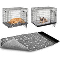 41.7 * 27.9inch Dog Crate Pan Covers Washable Dog Crate Tray Cover Waterproof Oxford Cloth/Soft Flannel Side Fit Bed Liner for Pet Cage Pan