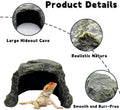 BNOSDM Reptile Hideout,Tortoise Hide Cave,Resin Rock,Bearded Dragon Hideaway,Turtle Basking Platform,Reptiles Habitat De
