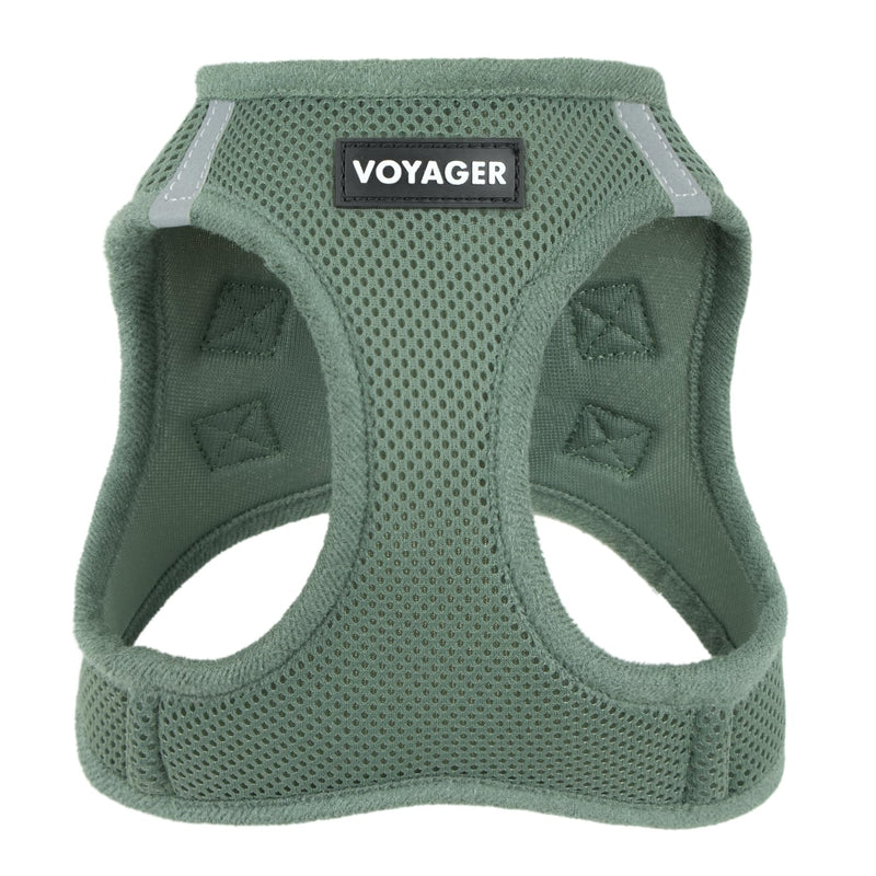 Best Pet Supplies Voyager Step-in Air Harness - All Weather Mesh, Reflective, No Pull Harness for Dogs, Cats - Secure with Hook & Loop Fastener, Buckle, Double D-Rings - Moss Green, XXS
