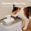 PETLIBRO Cat Water Fountain Stainless Steel Tray, Wireless Pump Cat Fountain, Ultra Quiet Pet Water Fountain, 2.5L Autom