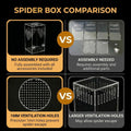 Jumping Spider Enclosure Kit, Pre-Assembled Acrylic Spider Enclosure with Magnetic Door, Clear Spider Terrarium Habitat 