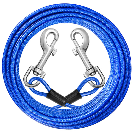 jenico Dog Tie Out Cable: 15ft Dog Leads for Yard Heavy Duty - Reflective Chain Leash for Outside Small Large Dogs Up to 125lbs Outdoor Runner Camping