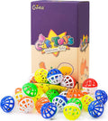CHIWAVA 45PCS 1.6'' Cat Toy Ball with Bell Plastic Lattice Jingle Balls