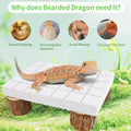 Bearded Dragon Shedding Rock, Bearded Dragon Pumice Stone Platform for Shedding, Calcium Stone with Wooden Pile, Reptile