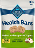 Blue Buffalo Health Bars Mini Crunchy Dog Biscuits, Oven-Baked with Natural Ingredients, Apples & Yogurt, 16-oz Bag