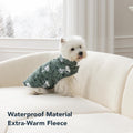 Berkshire Peanuts® Microfleece Dog Coat, Warm Fleece Dog Jacket with Waterproof Shell, Hook & Loop Design for Small, Medium, or Large Dogs (Medium, Medium Happy Day Snoopy Walk Dark Sage)