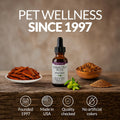 Amber NaturalZ Vibactra Plus Herbal Supplement for Dogs, Cats, Birds, Guinea Pigs, and Rabbits | Herbs for Immune Health and Yeast Balance | 1 Fluid Ounce Glass Bottle