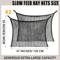 2PCS Slow Feed Hay Net for Horses, 1.5" Openings, Black, 35"x47"