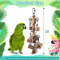 DBNESS Bird Toys for Parrot, Durable Stainless Steel Large Birds Chew Toy, Hanging Detachable Natural Hardwood Blocks fo
