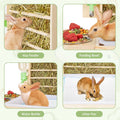 4 in 1 Rabbit Hay Feeder with Litter Box, Small Animals Hay Rack with Water Bottle, and 2 Bowls, Wooden Bunny Hay Holder