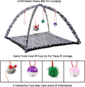 PETMAKER Cat Activity Center- Interactive Play Area Station for Cats, Kittens with Fleece Mat, Hanging Toys, Foldable De