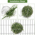 Rabbit Hay Ball Stainless Steel Hanging Feed Dispenser for Bunny Hamster Guinea Pig Rat Chinchilla (A: 5.11inch, Silver)