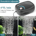HITOP 10W Powerful Aquarium Air Pump: 4-Outlets 320GPH Air Pump for Fish Tank, Quiet Aquarium Aerator with Completely Ac