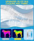 YAOGEG Upgraded Dog Cooling Mat for Dogs& Cats,Ice Silk Self Cooling Mat for Dogs(Q-Max>0.5),Washable Breathable Non-Slip Summer Dog Bed Mats for Crate Car Sofa Indoor Outdoor,Light Blue 29.1×18.5in