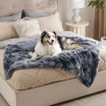 Bedsure Dog Blankets for Large Dogs, Fluffy Waterproof Dog Blanket for Couch Protector and Bed Washable, Fuzzy Faux Fur Pet Throw Blankets for Calming, Dog Accessories, XL, 50×60 inch, Tie-dye Grey