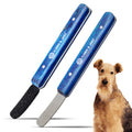 FLAMIA & JABZ Stripping Metal Stone Diamond Edged for Dogs, Cats & Pets with Wooden Grip (2 Piece Pack of Coarse & Fine)