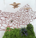 Jumping Spider Hide Habitat Accessories, Magnetic Mushroom Shelf & Moss Ribbon Web, Climbing and Feeding Platforms for J