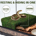 L Size Green Moss Cave Hide, Reptile Shelter for Gecko Snake