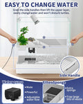 MoonOrange Turtle Tank Kit(Tank + Light + Water Pump), Acrylic Turtle Tank Starter Kit with Two Rain Shower Head, Adjust