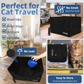 Petskd High Sides Portable Travel Litter Box for Cats with Lid and 10 pcs Liner Bags, Light Weight and Leak-Proof for Road Trips, Hotel Stays, Car Travel(Black)