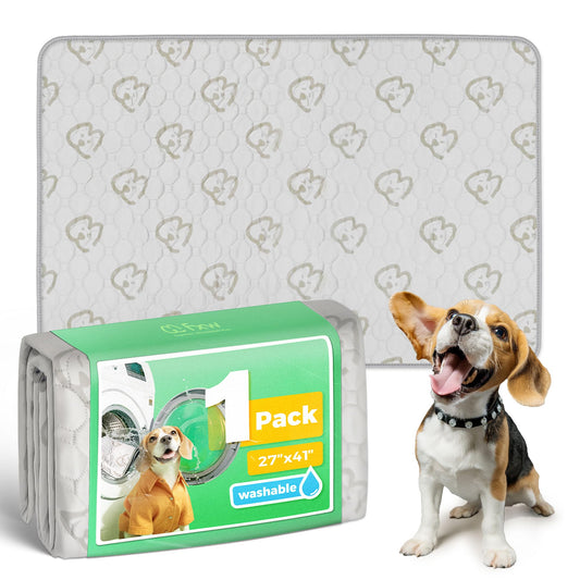 FXW Washable Pee Pads for Dogs, Leak-Proof & Non-Slip, Specifically Designed for 42inch Cages, 27" x 41" Rectangle, Khaki, 1 Pack