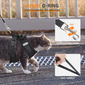 Waterproof AirTag Cat Harness & Leash, Escape Proof Vest (Black, M)