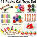 KITCHSTAR 46 PCS Cat Toys for Indoor Cats, Kitten Toys with Cat Spring Toy, Mint Catnip with Crinkle Mouse Ball for Indoor Cats Kittens Exercise
