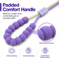 EffiBrill Hands Free Dog Leash Dual Handle, Wearable Leashes for Dogs, Padded Waist Belts and Rotating Metal Clip, for Medium and Large Dogs Walking Training Running, 6.5FT, Purple-Green