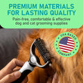 Maxpower Planet Pet Grooming Brush - Double-Sided Undercoat Rake for Dogs and Cats, Extra Wide, Reduces Shedding by 95%