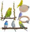 4-in-1 Bird Perches for Cage, Natural Wood Stands for Small Parrots