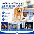 Automatic Dog Feeder and Water Dispenser Set for Large Dogs, 3 Gallon Gravity Dog Cat Food and Water Dispenser Set with Pet Food Bowl,Large Pet Food Water Dispenser Station