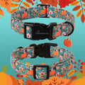 ARING PET Fall Dog Collars, Cute Autumn Pumpkin Maple Leaves Pet Collar with Quick Release Buckle for Small Medium Large