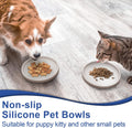 Arespark Pet Silicone Food Mat, Set of 2 Nonslip Waterproof Feeding Bowl Mat with Raised Edges for Food and Water Preven