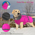 Dogcheer Warm Dog Coat, Waterproof Fleece-Lined Dog Jacket with Leash Hole