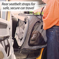 Necoichi Stress-Free Enclosure Cat Travel Carrier Cage 31.8" L x 20.0" W x 20.0" H with Litter Box Set Collapsible Gray White Stripes | Pop up Kannel, Crates