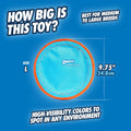 Chuckit! Paraflight Flying Disc Dog Toy - Water Floating Flyer - Durable Nylon Construction with Soft Rubber Edges - For Medium and Large Dogs - Size Large - 9.75" L x 9.75" W - Pack of 1